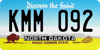 ND license plate KMM092