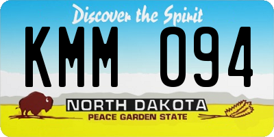 ND license plate KMM094