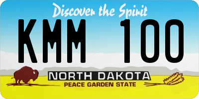 ND license plate KMM100