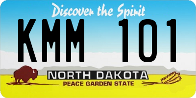 ND license plate KMM101