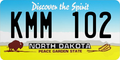 ND license plate KMM102
