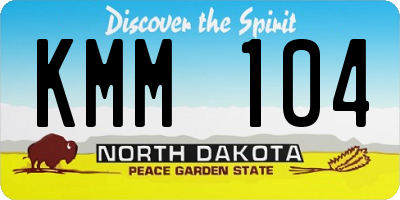 ND license plate KMM104