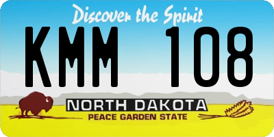 ND license plate KMM108