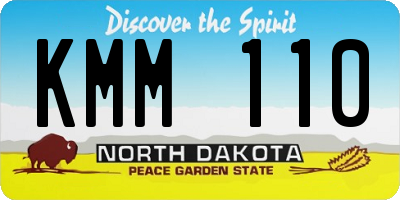 ND license plate KMM110