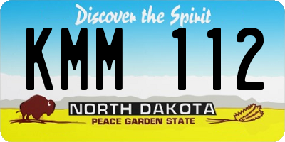 ND license plate KMM112