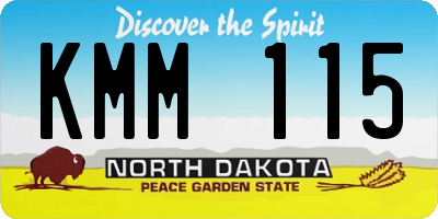 ND license plate KMM115
