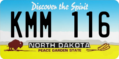 ND license plate KMM116