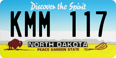 ND license plate KMM117