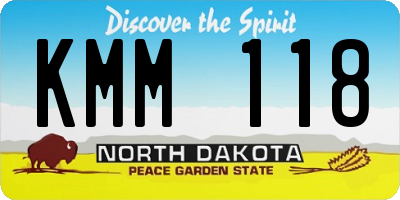 ND license plate KMM118