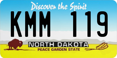 ND license plate KMM119