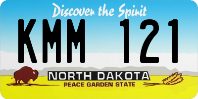 ND license plate KMM121