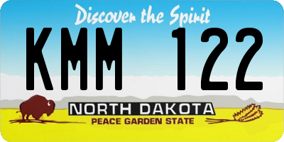 ND license plate KMM122