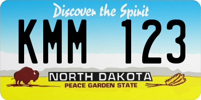 ND license plate KMM123