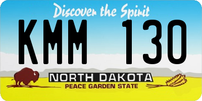 ND license plate KMM130