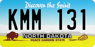 ND license plate KMM131