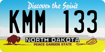 ND license plate KMM133
