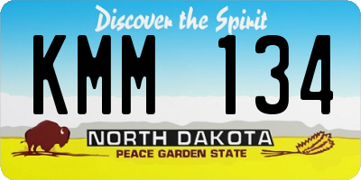 ND license plate KMM134