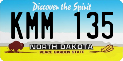 ND license plate KMM135