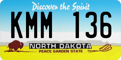 ND license plate KMM136