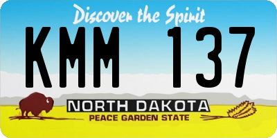 ND license plate KMM137
