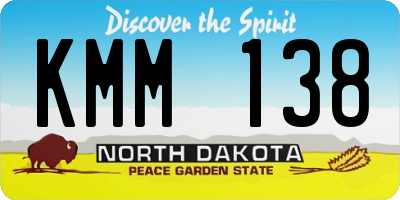 ND license plate KMM138