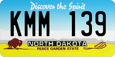 ND license plate KMM139
