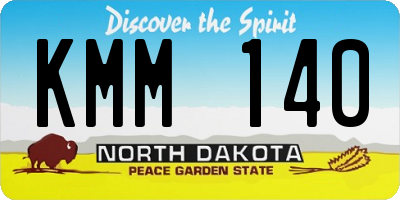 ND license plate KMM140