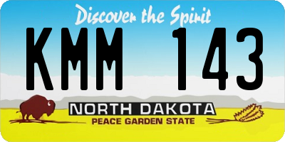 ND license plate KMM143