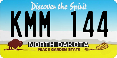 ND license plate KMM144