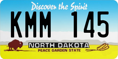 ND license plate KMM145