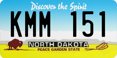 ND license plate KMM151