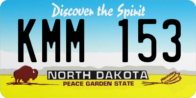 ND license plate KMM153