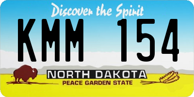ND license plate KMM154