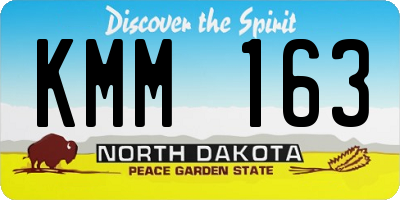 ND license plate KMM163
