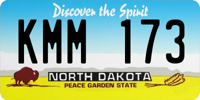 ND license plate KMM173