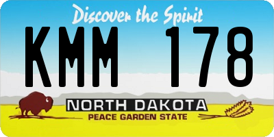 ND license plate KMM178