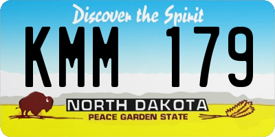 ND license plate KMM179