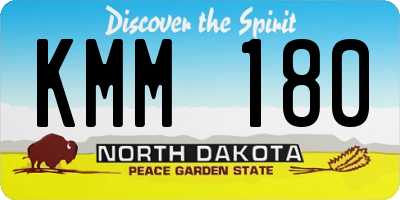 ND license plate KMM180