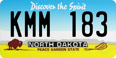ND license plate KMM183