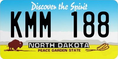ND license plate KMM188