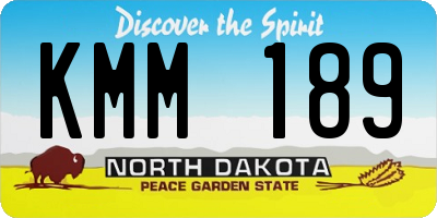ND license plate KMM189