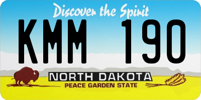 ND license plate KMM190