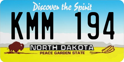 ND license plate KMM194