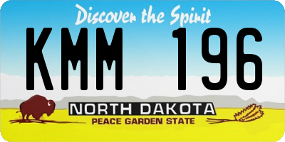 ND license plate KMM196