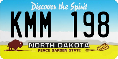 ND license plate KMM198