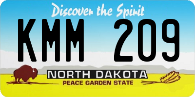ND license plate KMM209