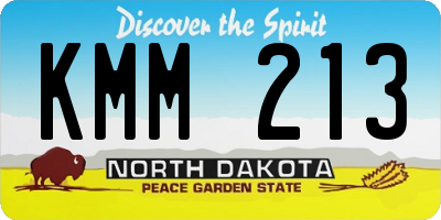 ND license plate KMM213