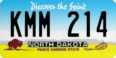 ND license plate KMM214