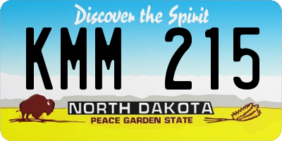 ND license plate KMM215