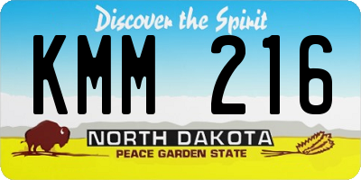 ND license plate KMM216